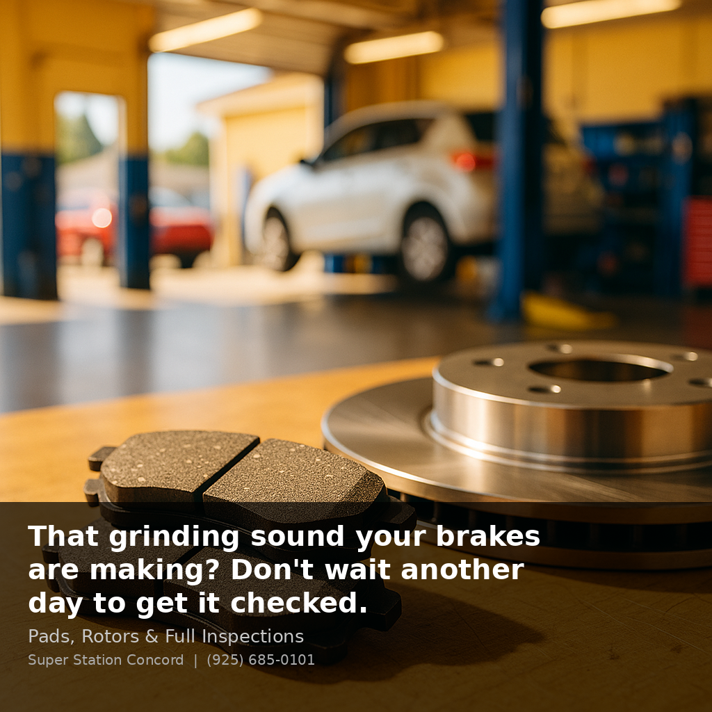 That grinding sound your brakes are making? Don't wait another day to get it checked.
